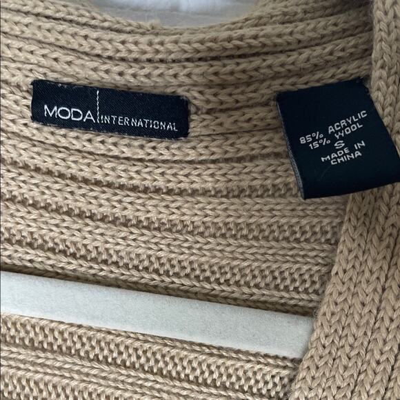 Moda International Y2K Vintage Women's Beige Knit Cardigan Victorias Secret smal - Picture 2 of 5